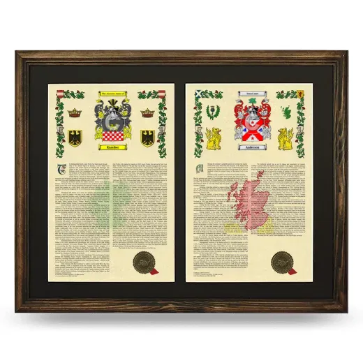 Double Armorial History Framed- Brown