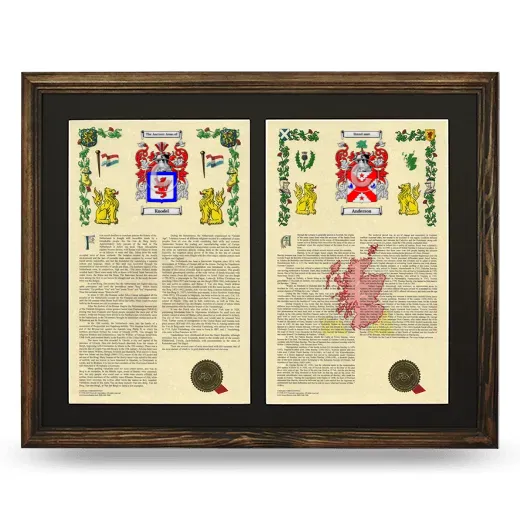 Double Armorial History Framed- Brown