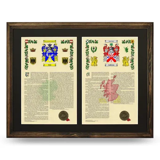 Double Armorial History Framed- Brown