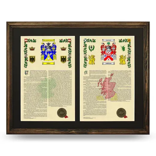 Double Armorial History Framed- Brown
