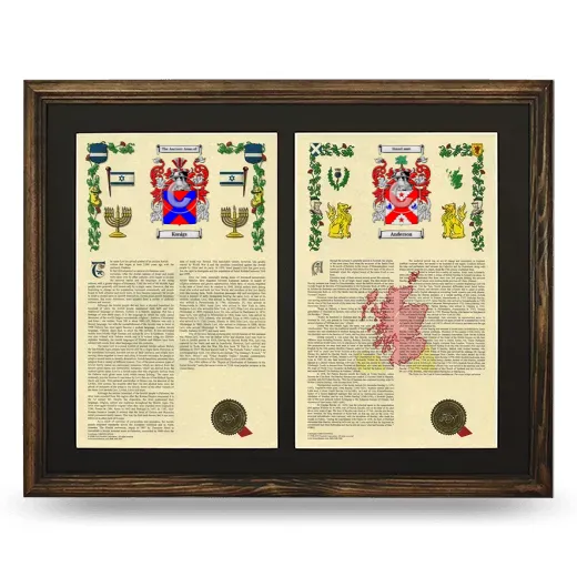 Double Armorial History Framed- Brown