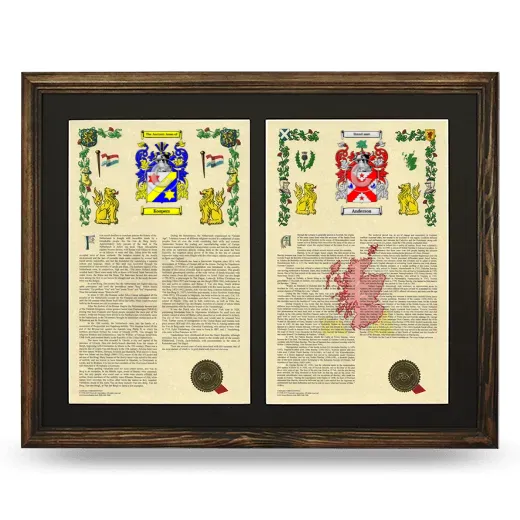 Double Armorial History Framed- Brown
