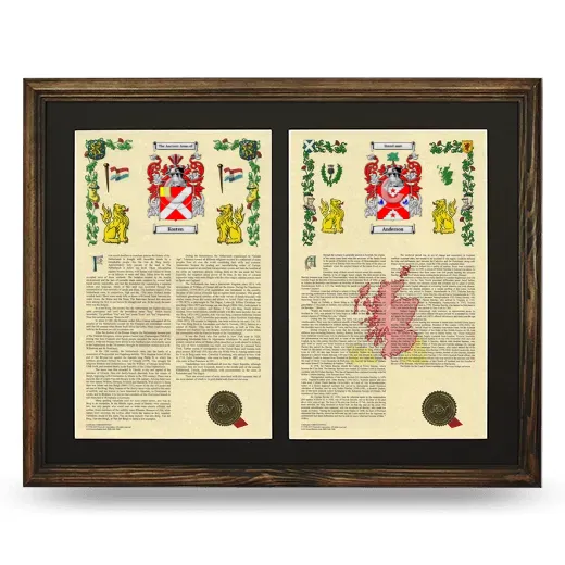 Double Armorial History Framed- Brown
