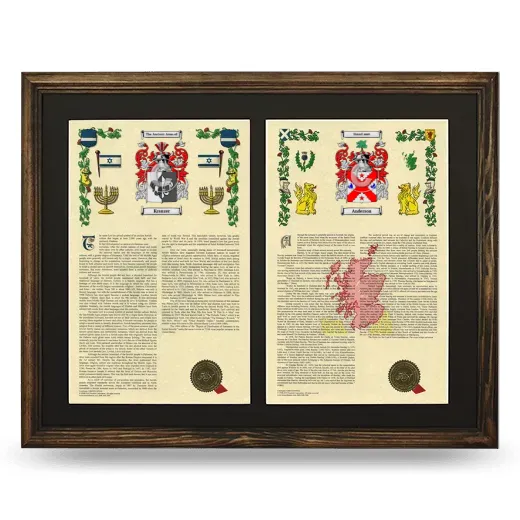 Double Armorial History Framed- Brown