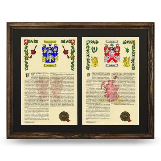 Double Armorial History Framed- Brown