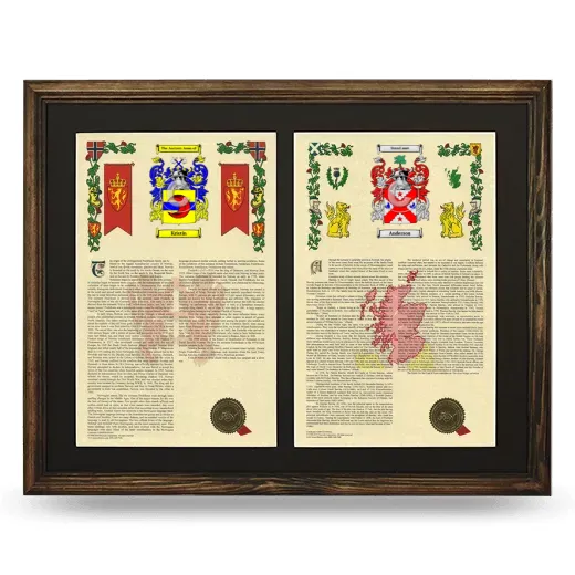 Double Armorial History Framed- Brown