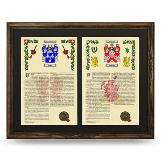 Double Armorial History Framed- Brown