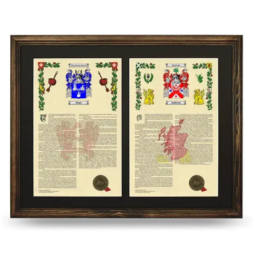 Double Armorial History Framed- Brown