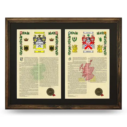 Double Armorial History Framed- Brown