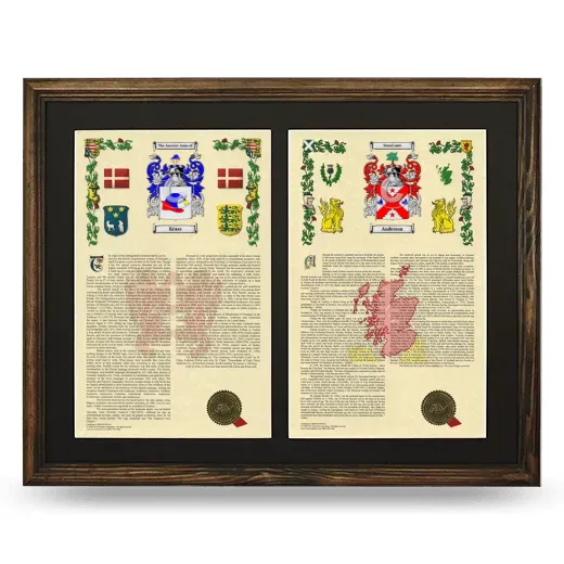 Double Armorial History Framed- Brown