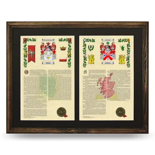 Double Armorial History Framed- Brown