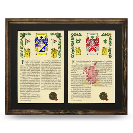 Double Armorial History Framed- Brown