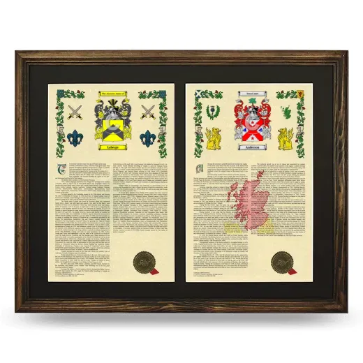Double Armorial History Framed- Brown