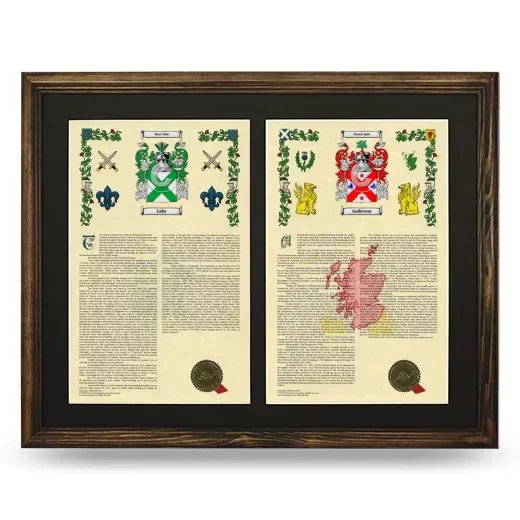 Double Armorial History Framed- Brown