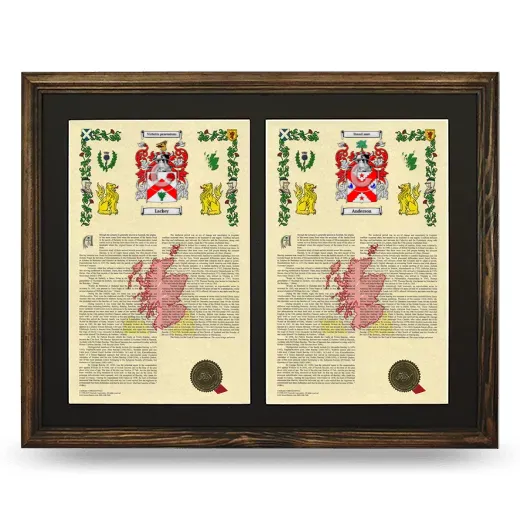 Double Armorial History Framed- Brown