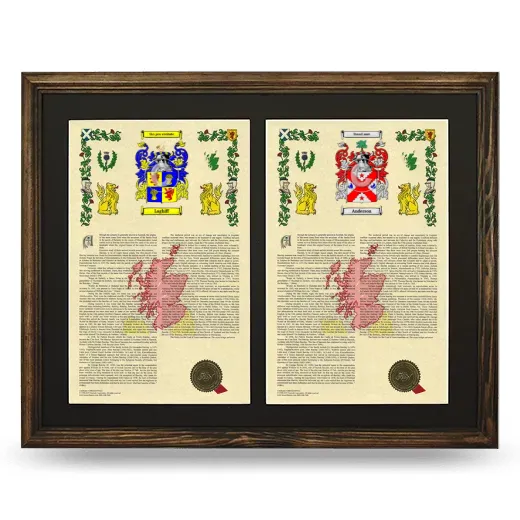 Double Armorial History Framed- Brown