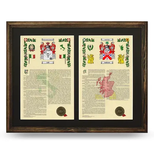 Double Armorial History Framed- Brown
