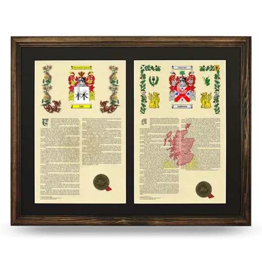 Double Armorial History Framed- Brown