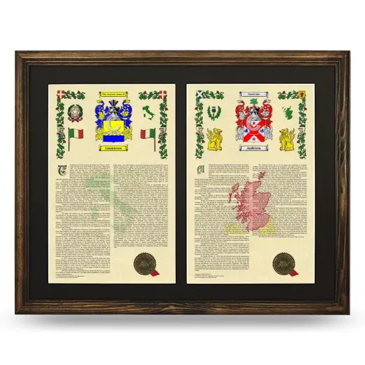 Double Armorial History Framed- Brown