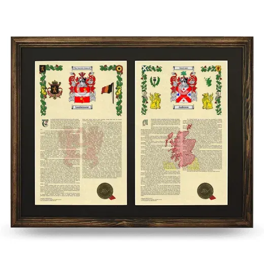 Double Armorial History Framed- Brown