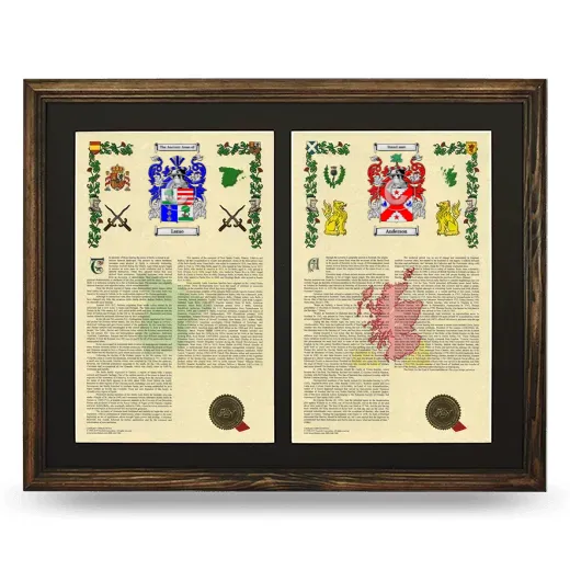 Double Armorial History Framed- Brown