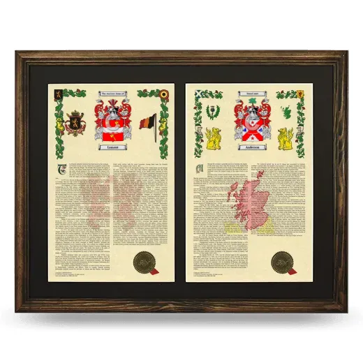 Double Armorial History Framed- Brown