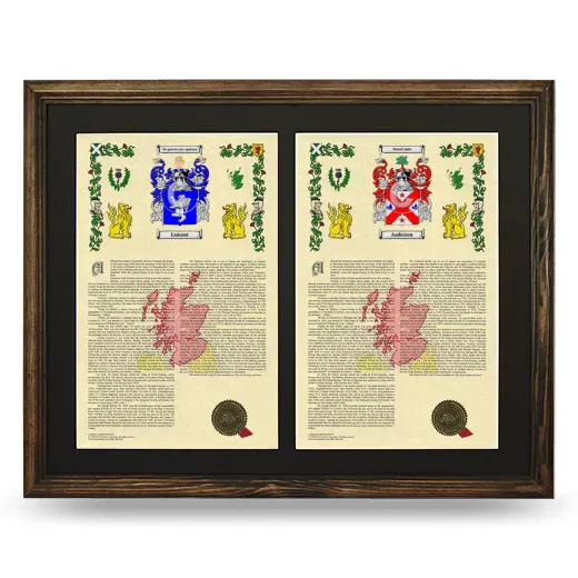 Double Armorial History Framed- Brown