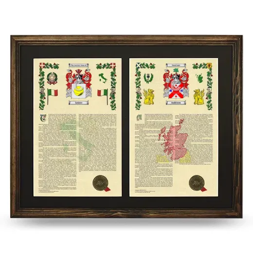 Double Armorial History Framed- Brown
