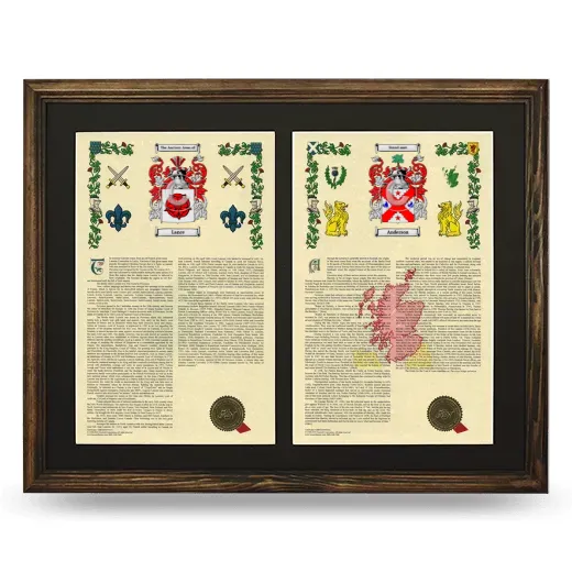 Double Armorial History Framed- Brown
