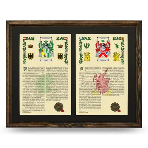 Double Armorial History Framed- Brown