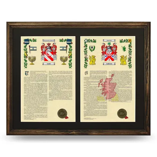 Double Armorial History Framed- Brown