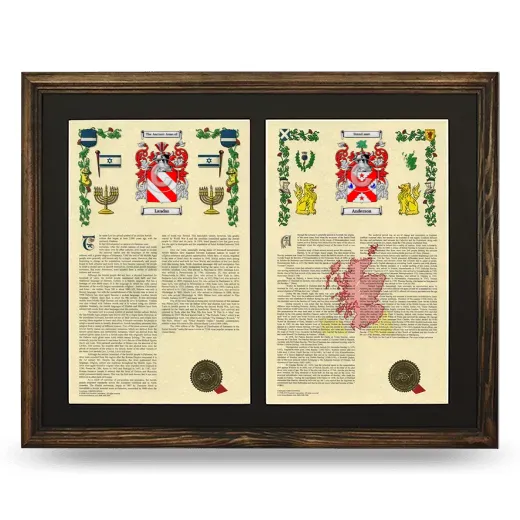 Double Armorial History Framed- Brown