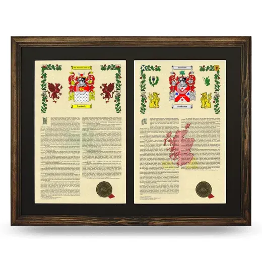 Double Armorial History Framed- Brown