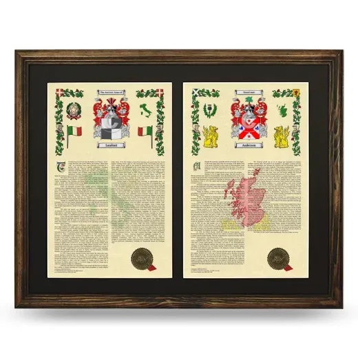Double Armorial History Framed- Brown