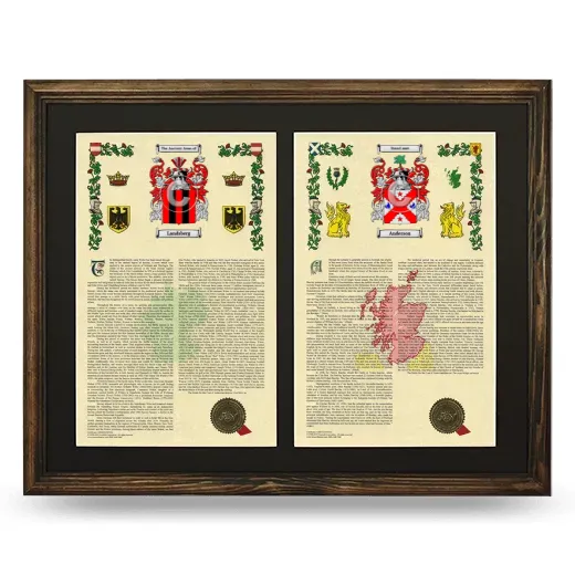 Double Armorial History Framed- Brown