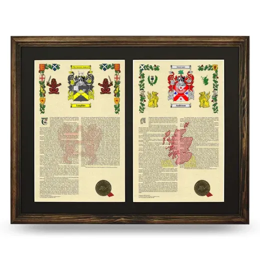 Double Armorial History Framed- Brown