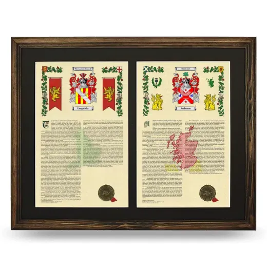 Double Armorial History Framed- Brown