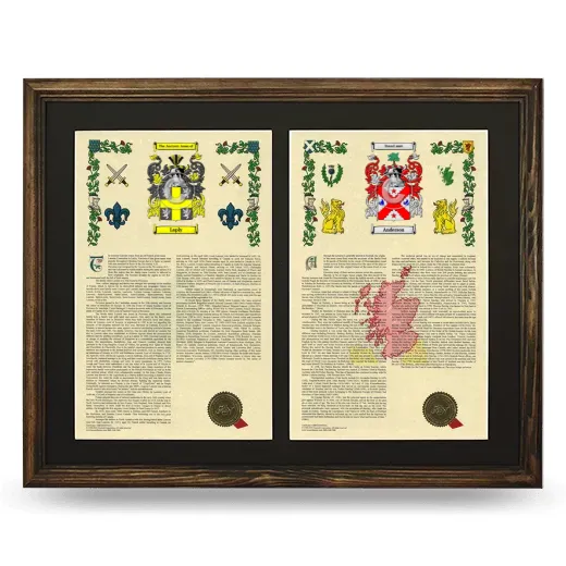 Double Armorial History Framed- Brown