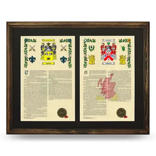 Double Armorial History Framed- Brown