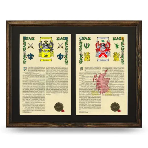 Double Armorial History Framed- Brown