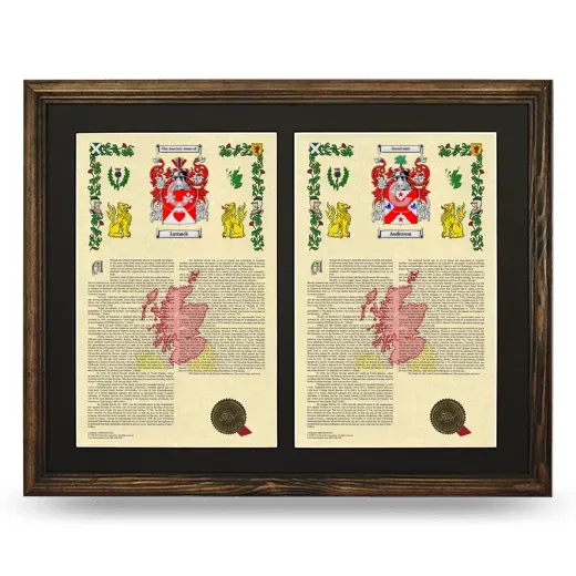 Double Armorial History Framed- Brown