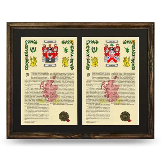 Double Armorial History Framed- Brown