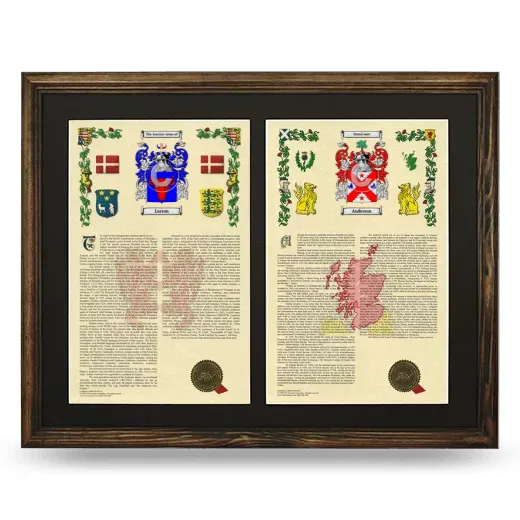 Double Armorial History Framed- Brown