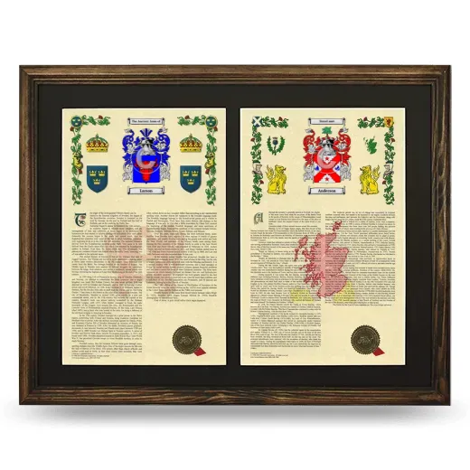 Double Armorial History Framed- Brown
