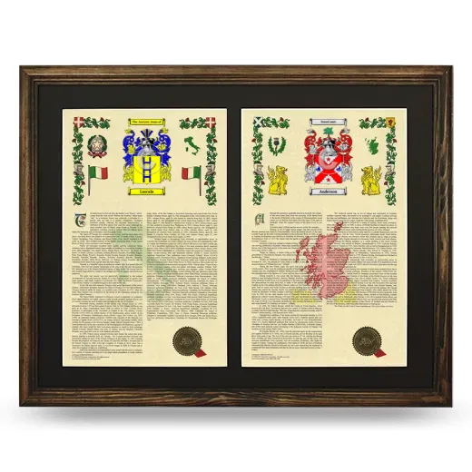 Double Armorial History Framed- Brown