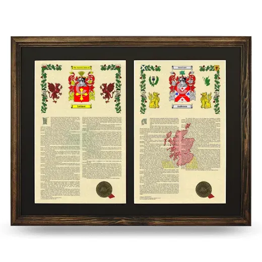 Double Armorial History Framed- Brown