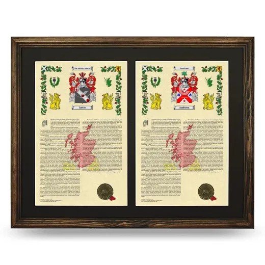 Double Armorial History Framed- Brown