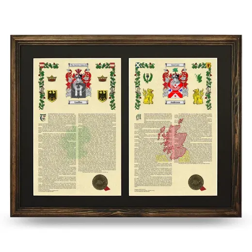 Double Armorial History Framed- Brown