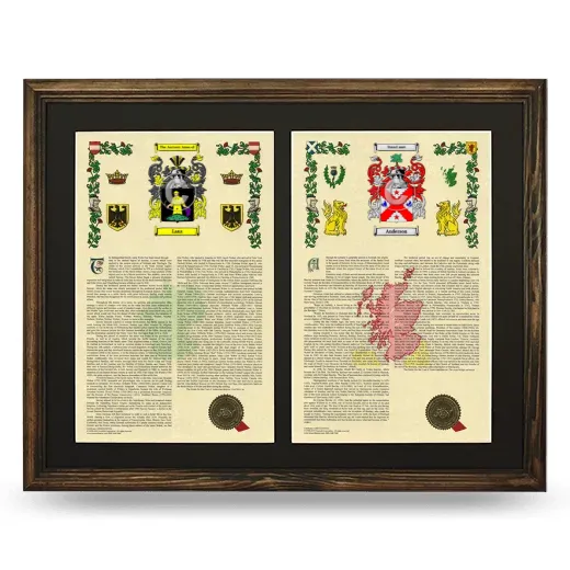 Double Armorial History Framed- Brown