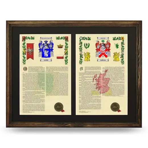 Double Armorial History Framed- Brown